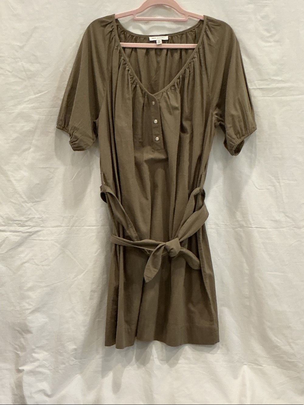 Free Assembly Tie-Waist Peasant Dress/Tunic with Tie Waist